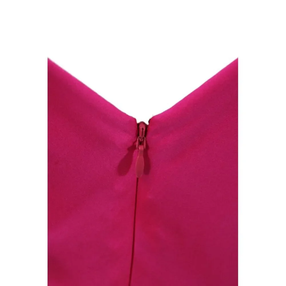 Cinq à Sept Women Silk Slip Dress Pink V-Neck Knee Length Sleeveless Zip Size 6